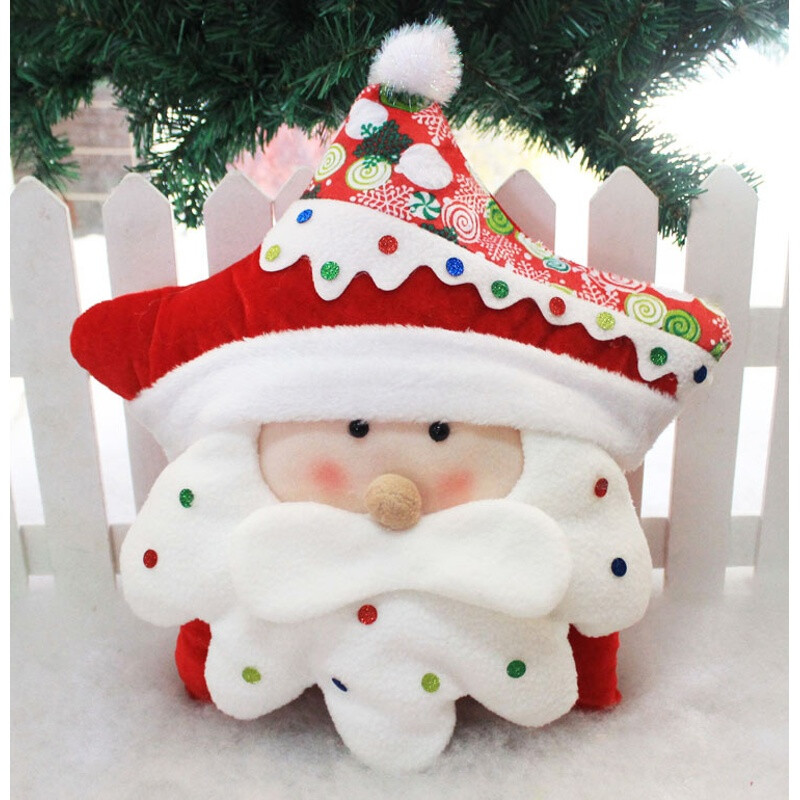 腾彩 浪漫可爱 圣诞糖果五星枕头圣诞节装饰品送男女生礼物 糖果圣诞老人款 其他规格