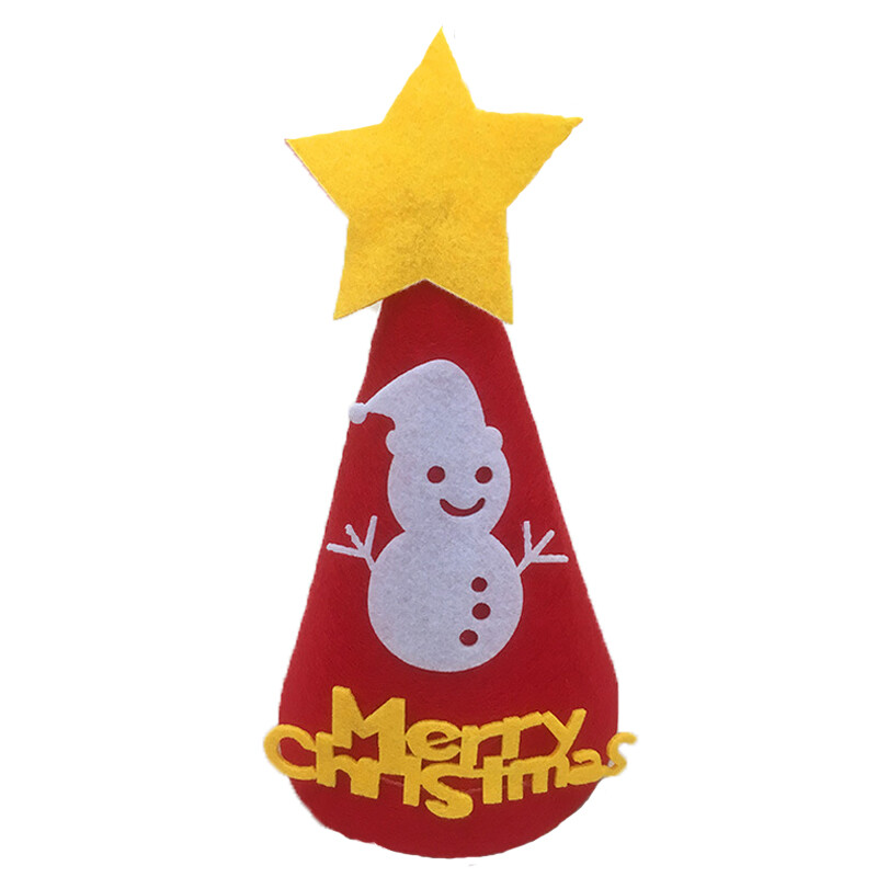 圣诞节装饰品 圣诞老人雪人鹿帽子 可爱圣诞帽 装扮毛毡小帽子 红色老人